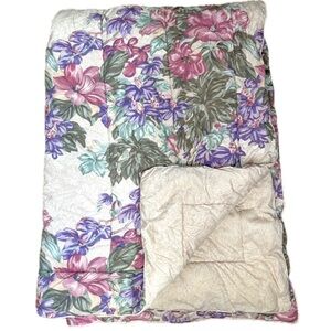 Vintage Croscill Floral Reversible Comforter Twin XL 68 x 90 Inches Grandmacore